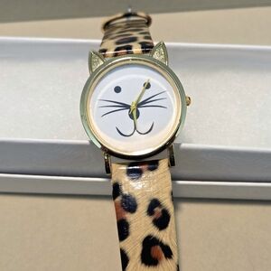 Leopard Print Faux Cat Watch
